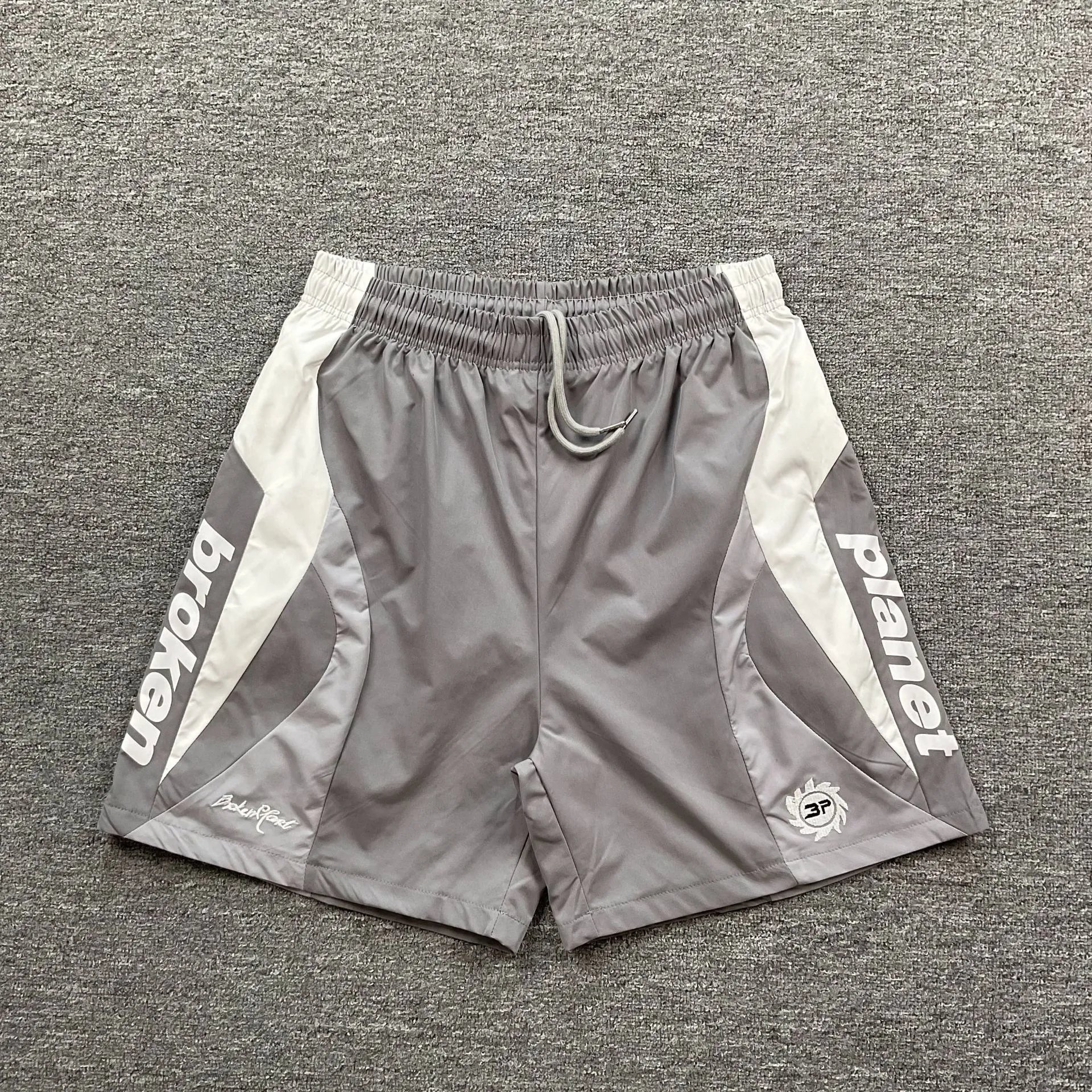 Broken Planet Shorts Graphic Panel Drawstring — 3225 gray