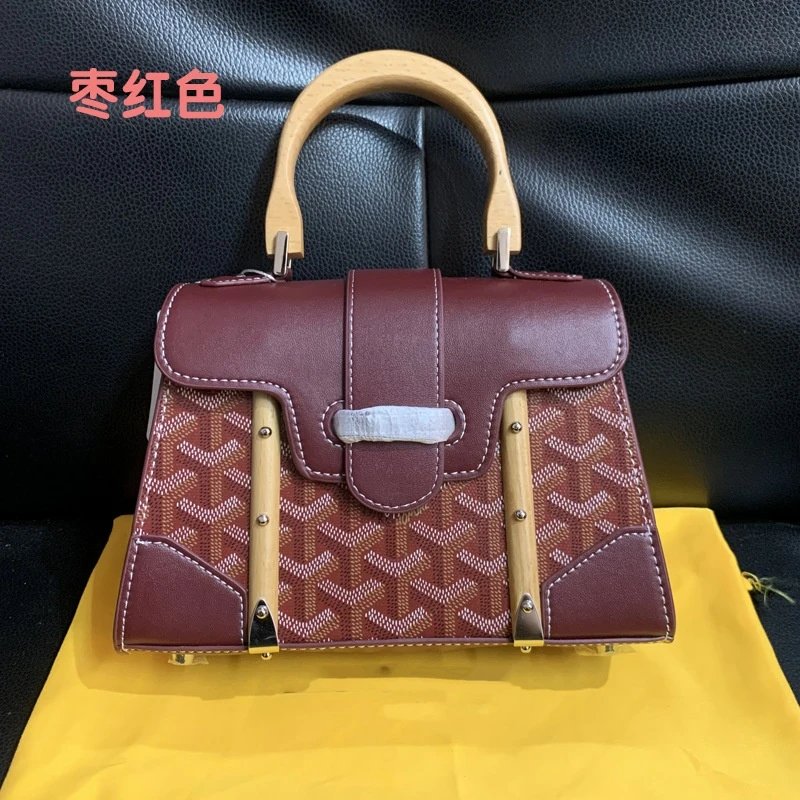 Goyard Handbags Mini Saigon Wooden-Handle Bag — Wooden Saigon Bag Mini Saigon Jujube red