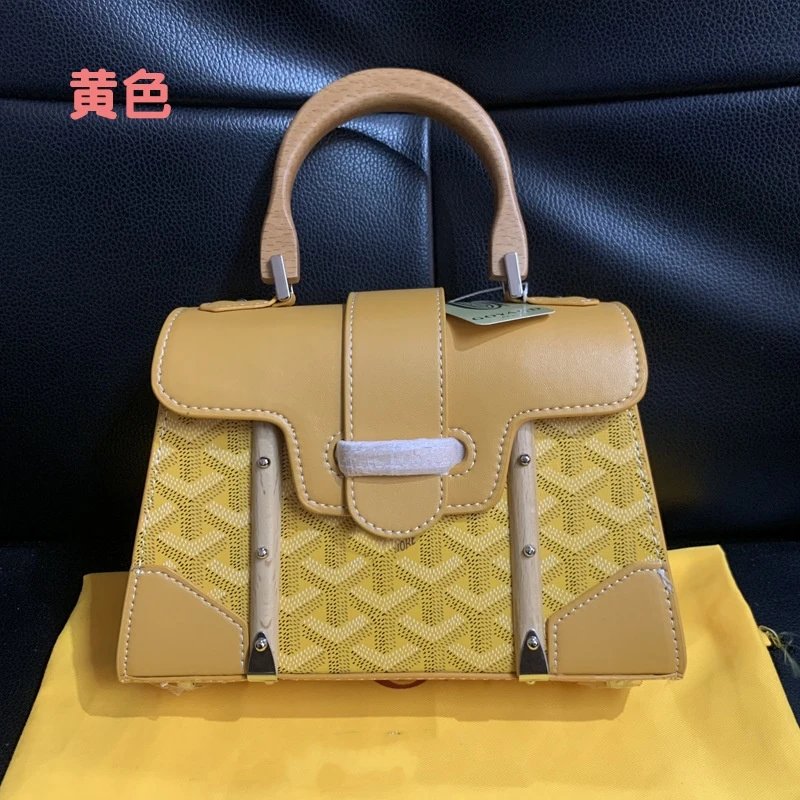 Goyard Handbags Mini Saigon Wooden-Handle Bag — Wooden Saigon Bag Mini Saigon Yellow