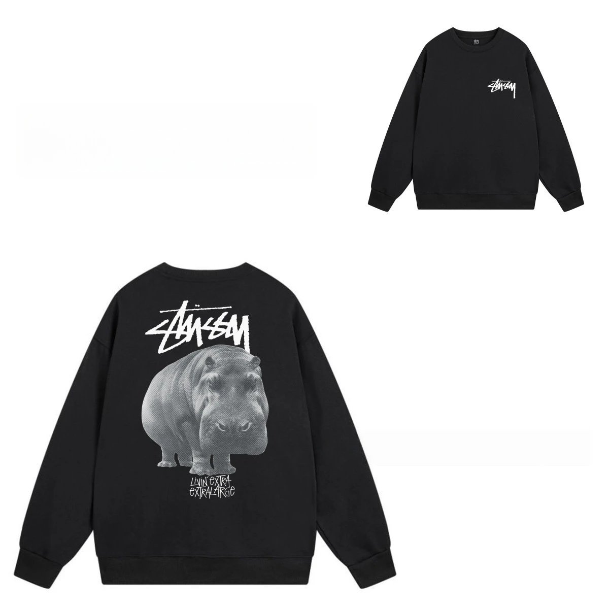 Stüssy Hoodies & Sweatshirts Crewneck Graphic Sweatshirt — 104 black