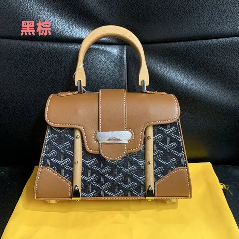 Goyard Handbags Mini Saigon Wooden-Handle Bag — Wooden Saigon Bag Mini Saigon Dark brown