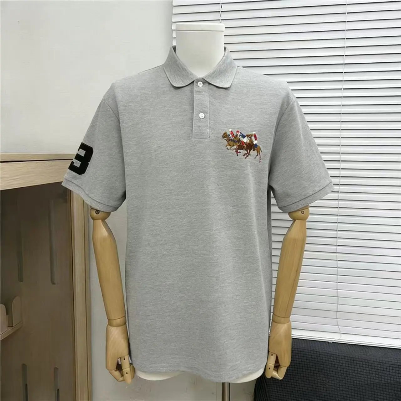 Polo Ralph Lauren Shirts Short-Sleeve Embroidered Pony Shirt — colored horse gray 004