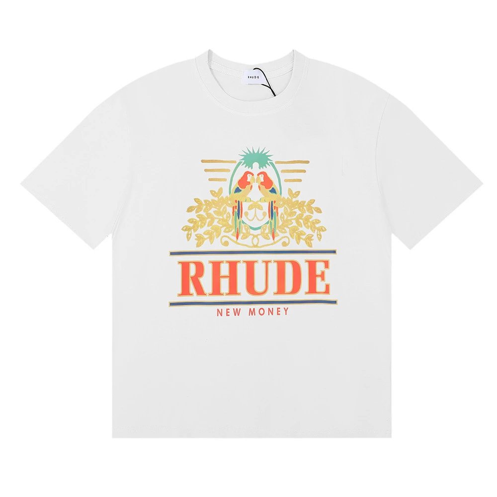 Rhude T-Shirts Graphic Print — 5067 white