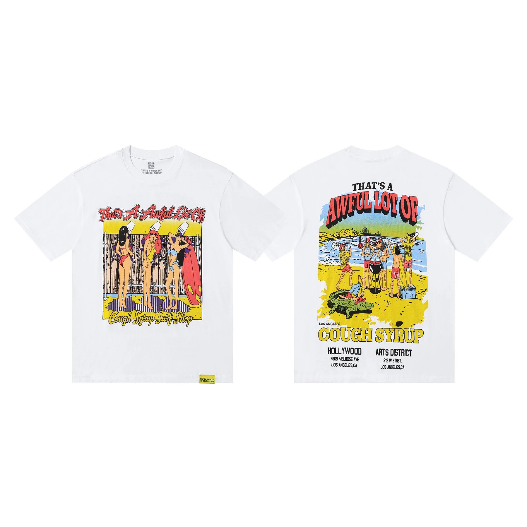 Desto Dubb T-Shirts That's a Awful Lot of Cough Syrup Graphic Print — 0247 white