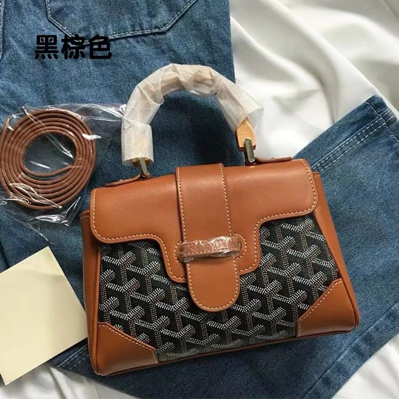Goyard Handbags Mini Saigon Wooden-Handle Bag — saigon bag black brown