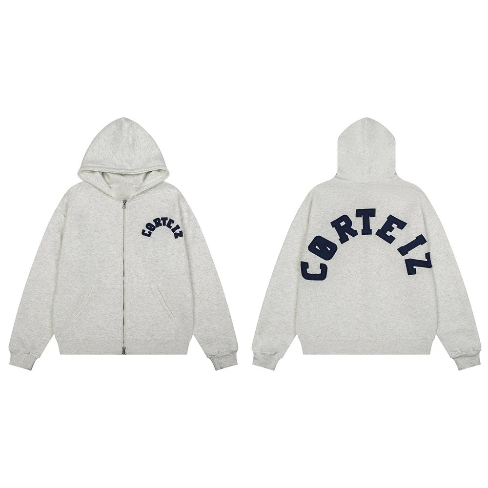 Corteiz Hoodies & Sweatshirts Logo-print hooded sweatshirt — 535 gray