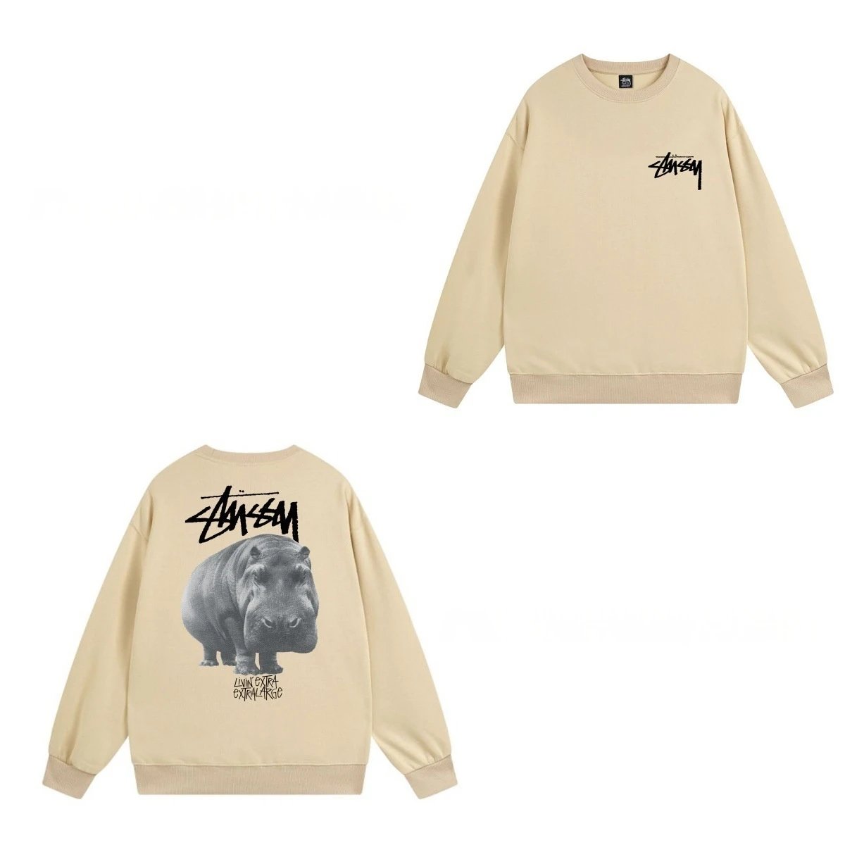 Stüssy Hoodies & Sweatshirts Crewneck Graphic Sweatshirt — 104 Apricot Color