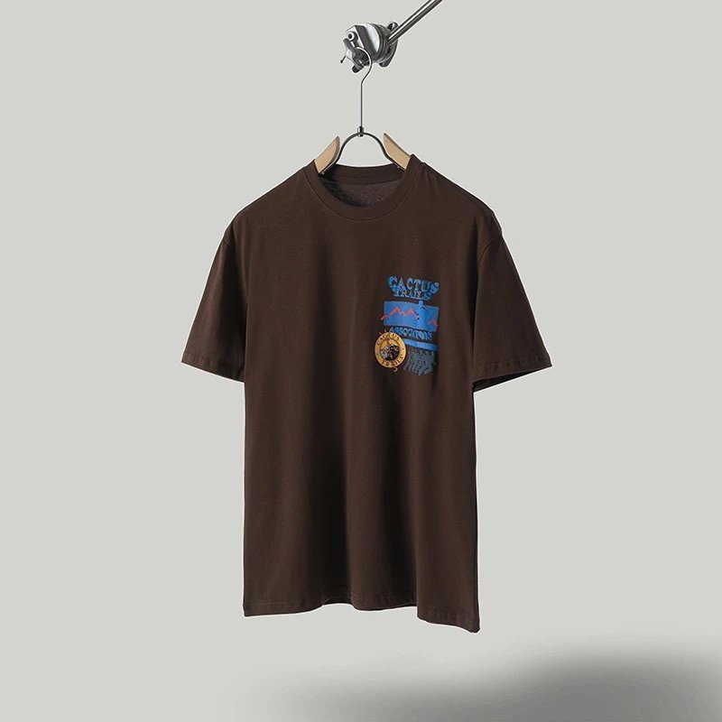 Unbranded T-Shirts Graphic Print Crewneck T-Shirt — TS 72 Brown