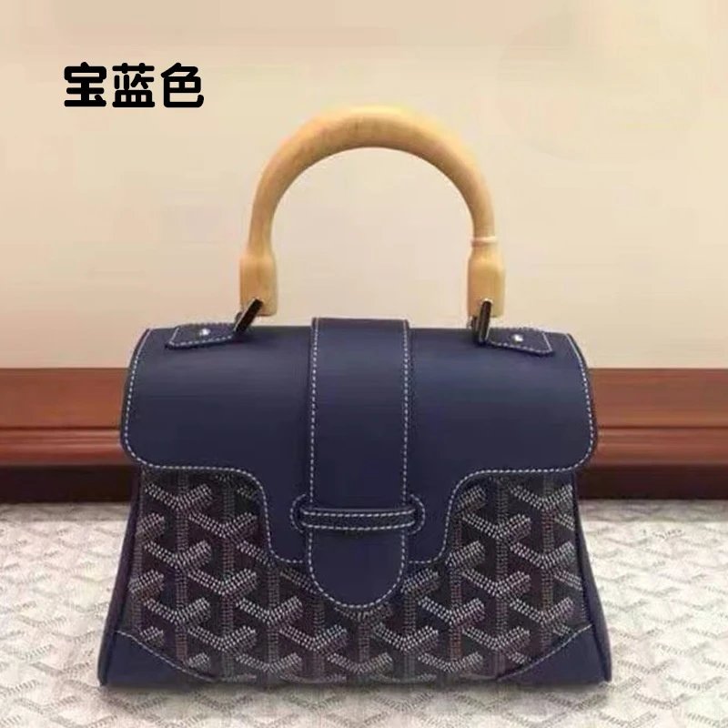 Goyard Handbags Mini Saigon Wooden-Handle Bag — Saigon Bag Royal Blue