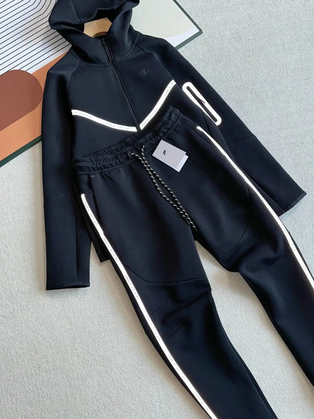 Nike Tracksuits NOCTA hooded zip-up tracksuit — 04 Reflective Strip Black Zip Sweat Set