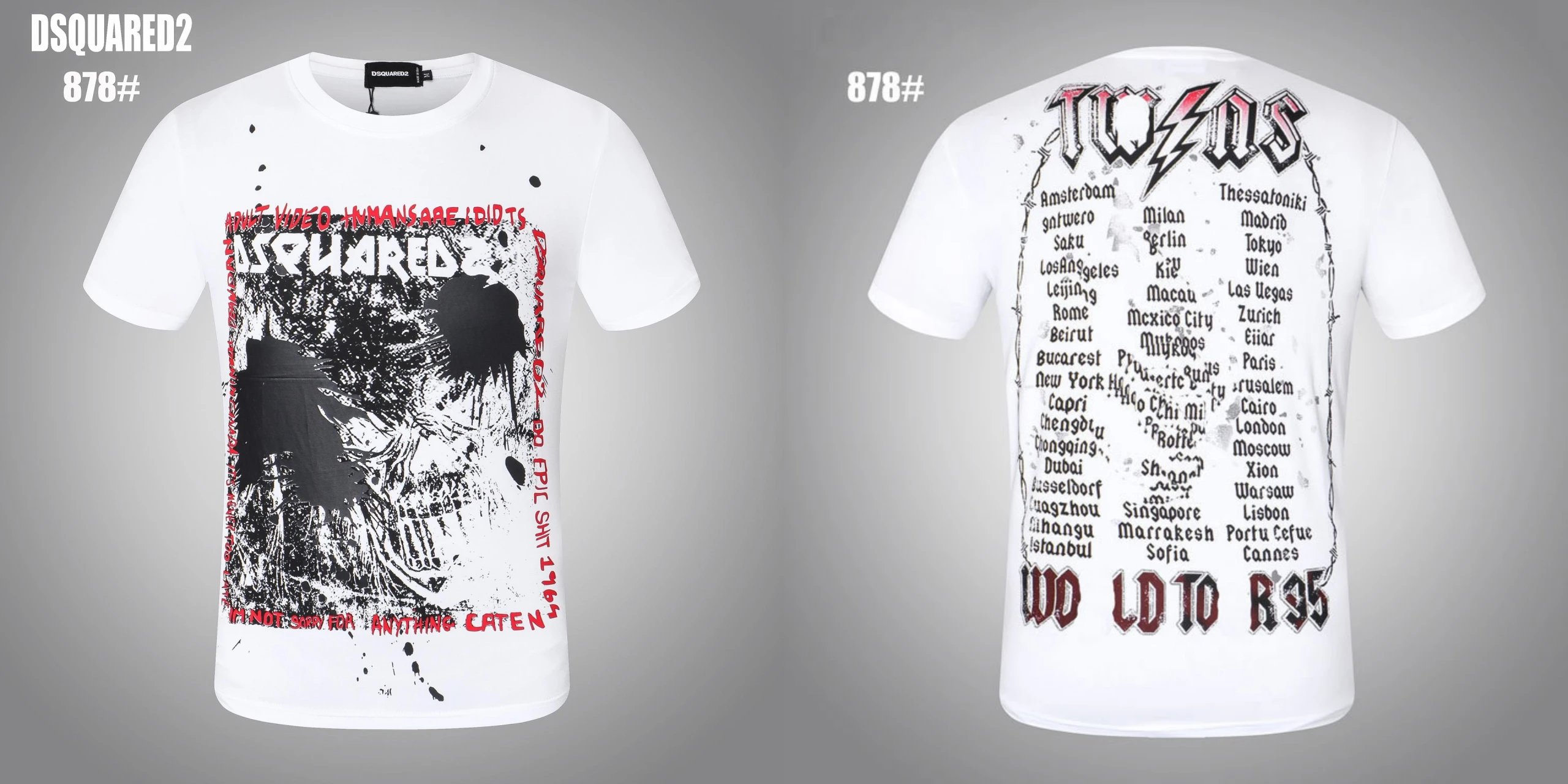 Dsquared2 T-Shirts Graphic Print — DT 878 white