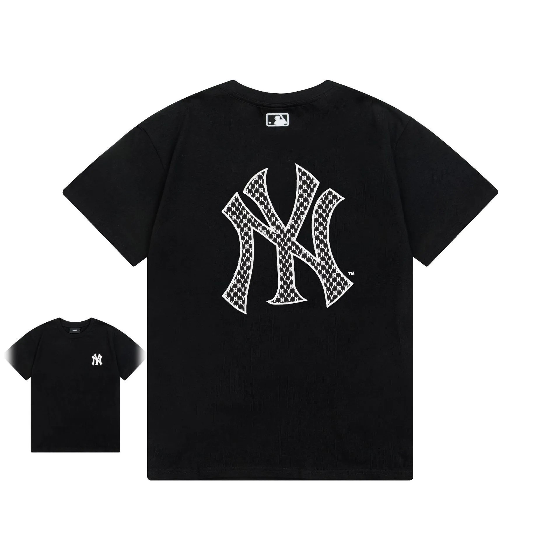 MLB T-Shirts Baseball Team Logo Short-Sleeve T-Shirt — 926 Black (Front and Back Embroidery)