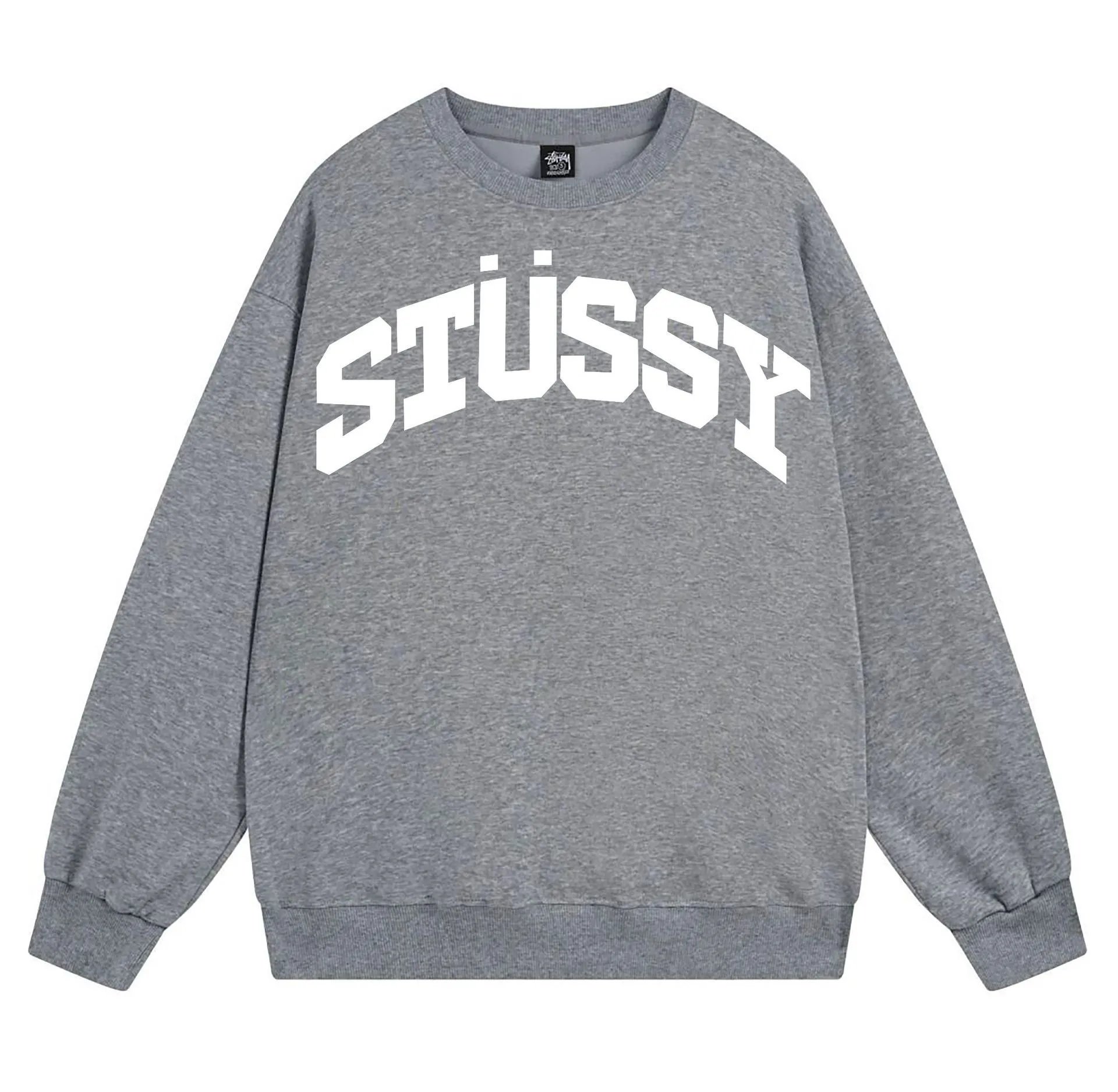 Stüssy Hoodies & Sweatshirts Crewneck Graphic Sweatshirt — 106 Dark Gray