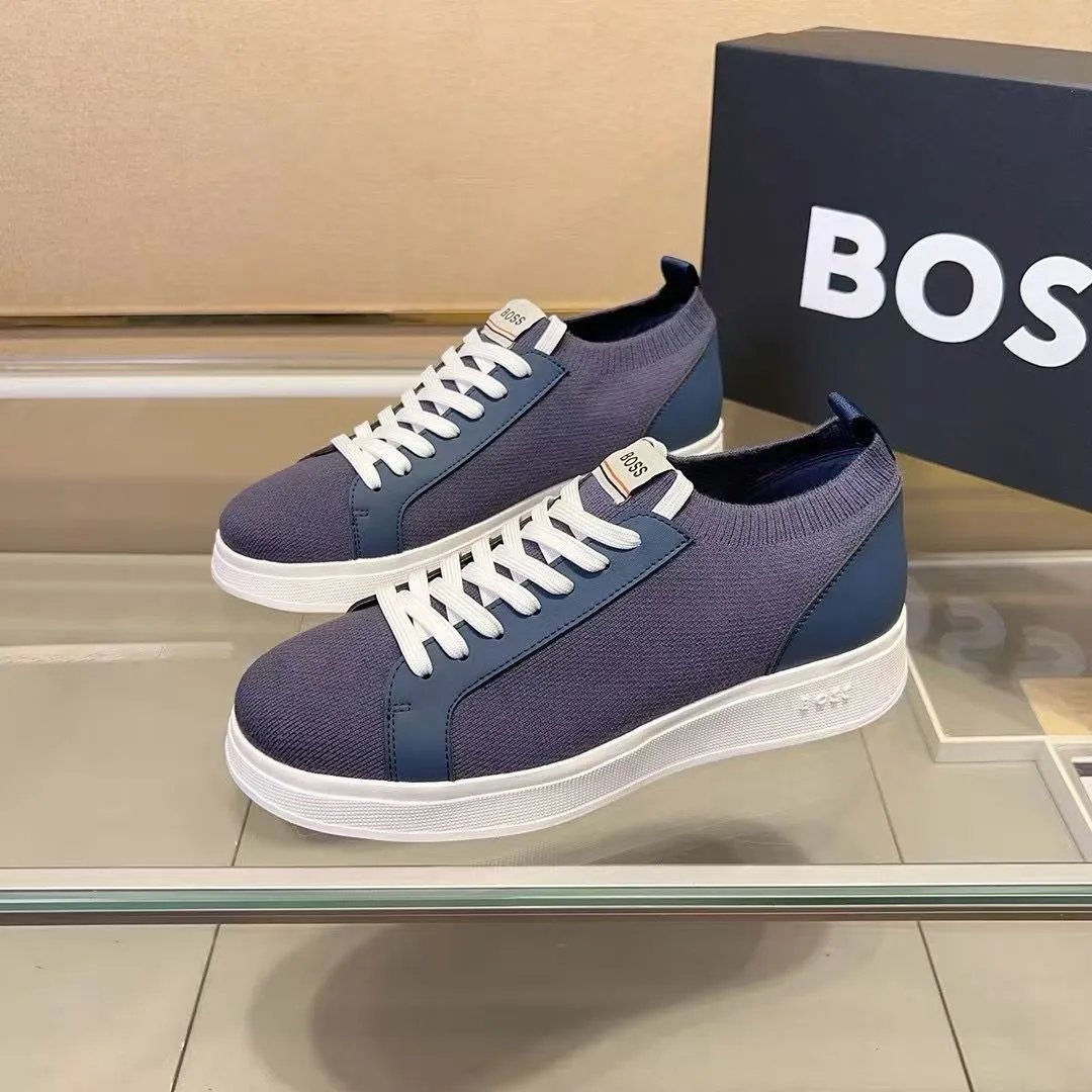 BOSS Sneakers Suede low-top lace-up — 20 Sky blue