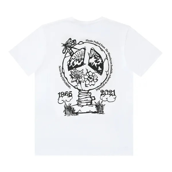 Design Peace Sign Graphic White T-Shirt - 1
