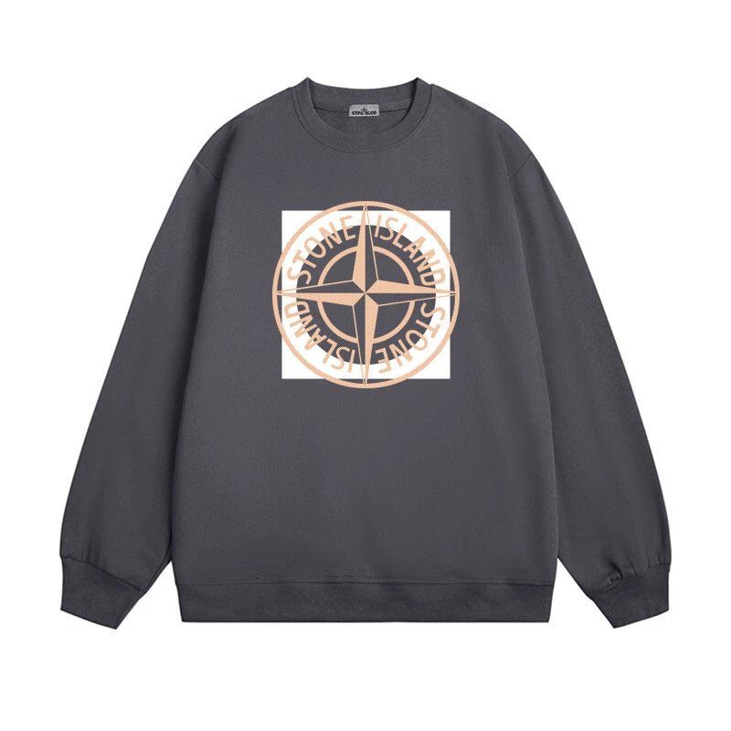 Stone Island Hoodies & Sweatshirts Graphic Crewneck Sweatshirt — 611 dark gray (velvet)