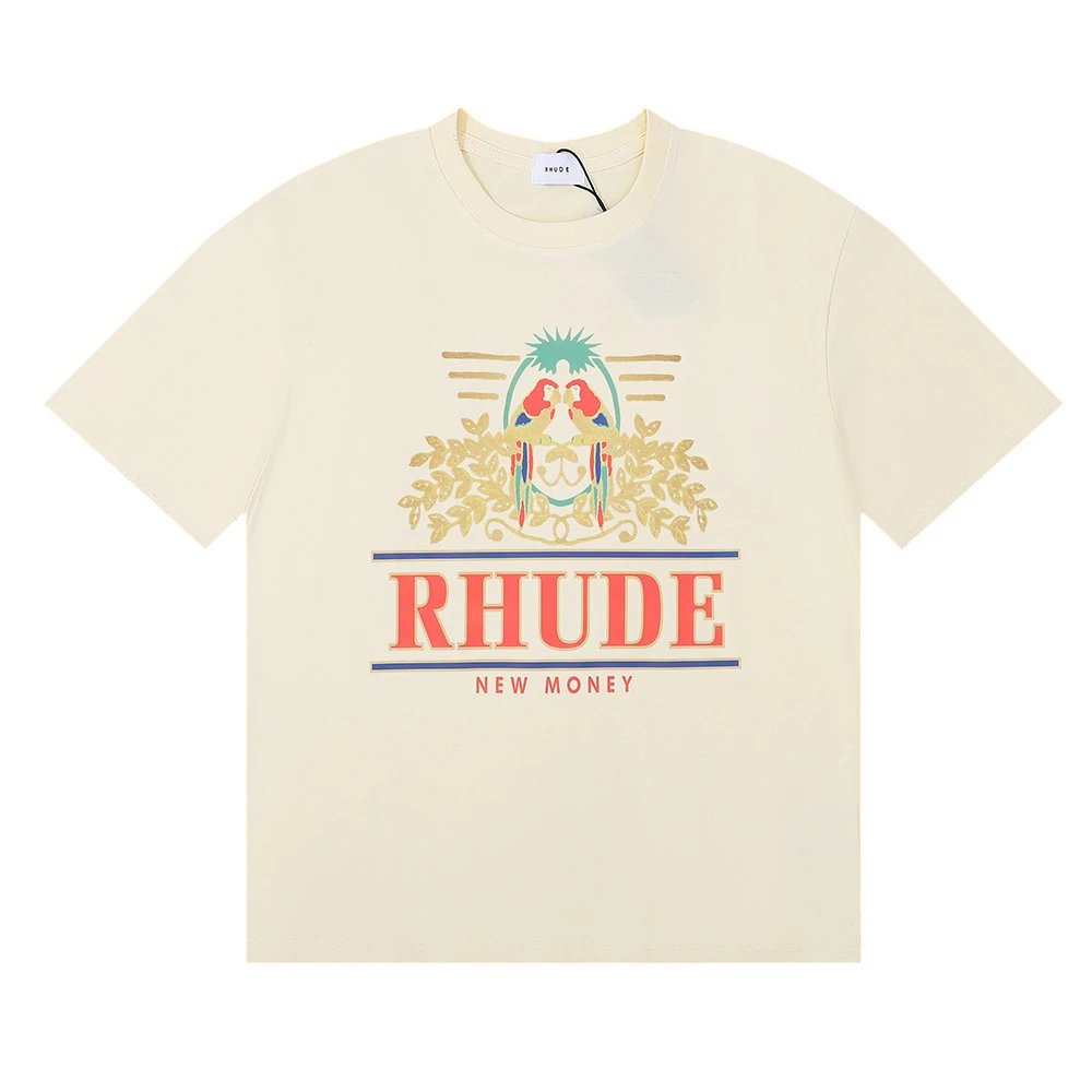 Rhude T-Shirts Graphic Print — 5067 Apricot color
