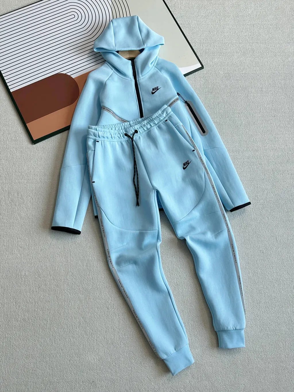 Nike Tracksuits NOCTA hooded zip-up tracksuit — 04 Sky Blue Zip Sweat Set with Reflective Strip