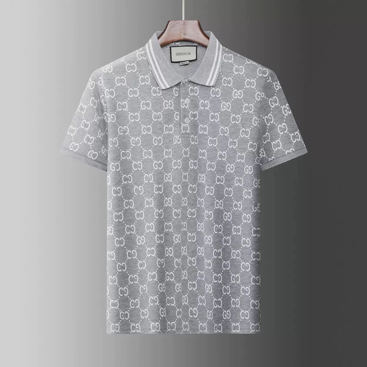 Gucci T-Shirts Short-Sleeve Polo Shirt with Contrast Striped Collar — 09