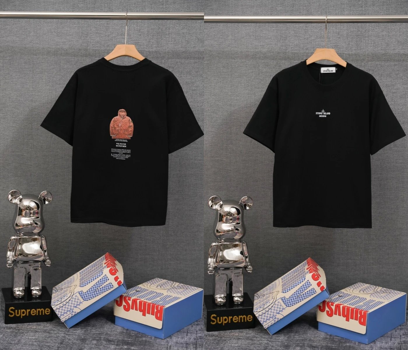 Stone Island T-Shirts Compass Graphic Short-Sleeve T-Shirt — SD 30 Black