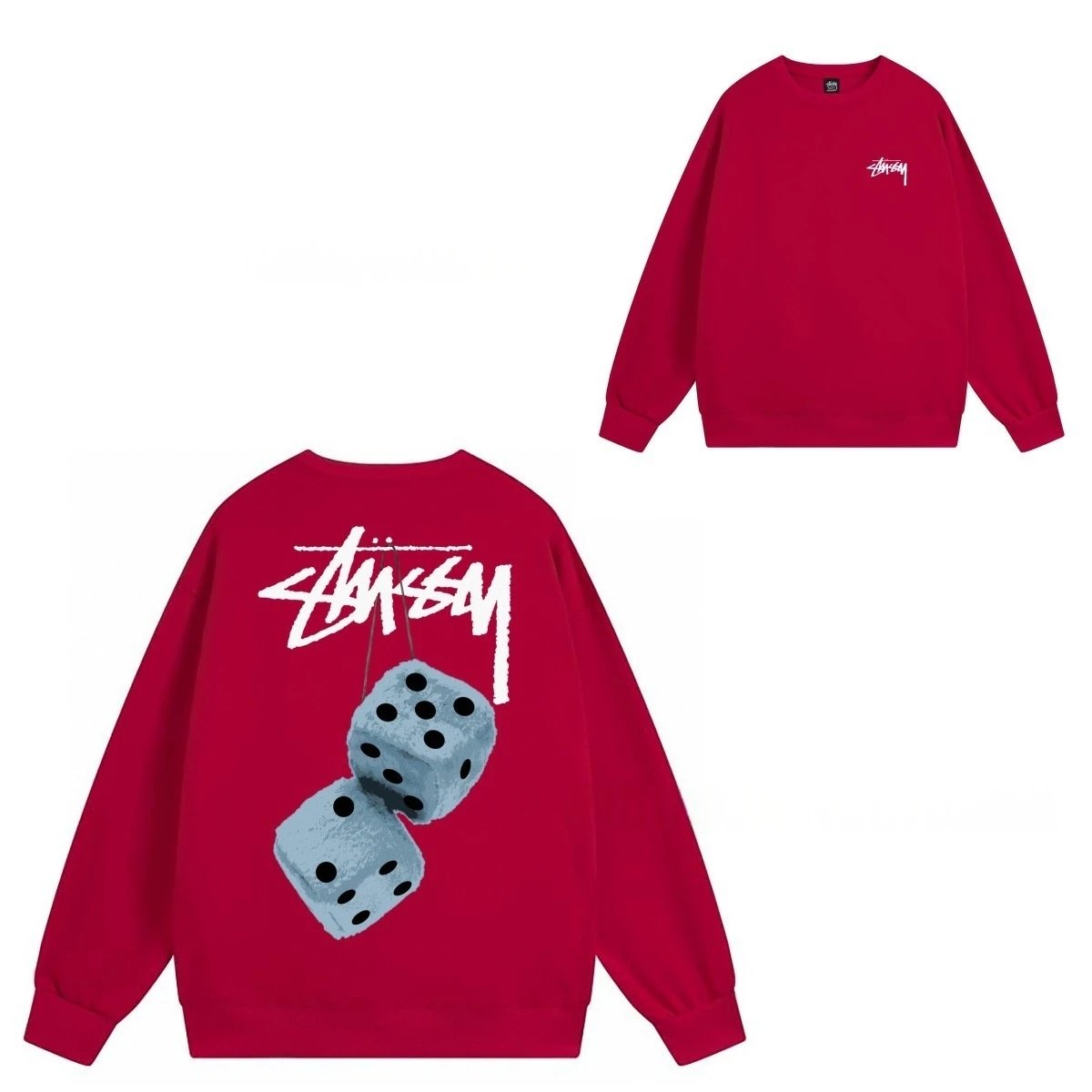 Stüssy Hoodies & Sweatshirts Crewneck Graphic Sweatshirt — 101 Red