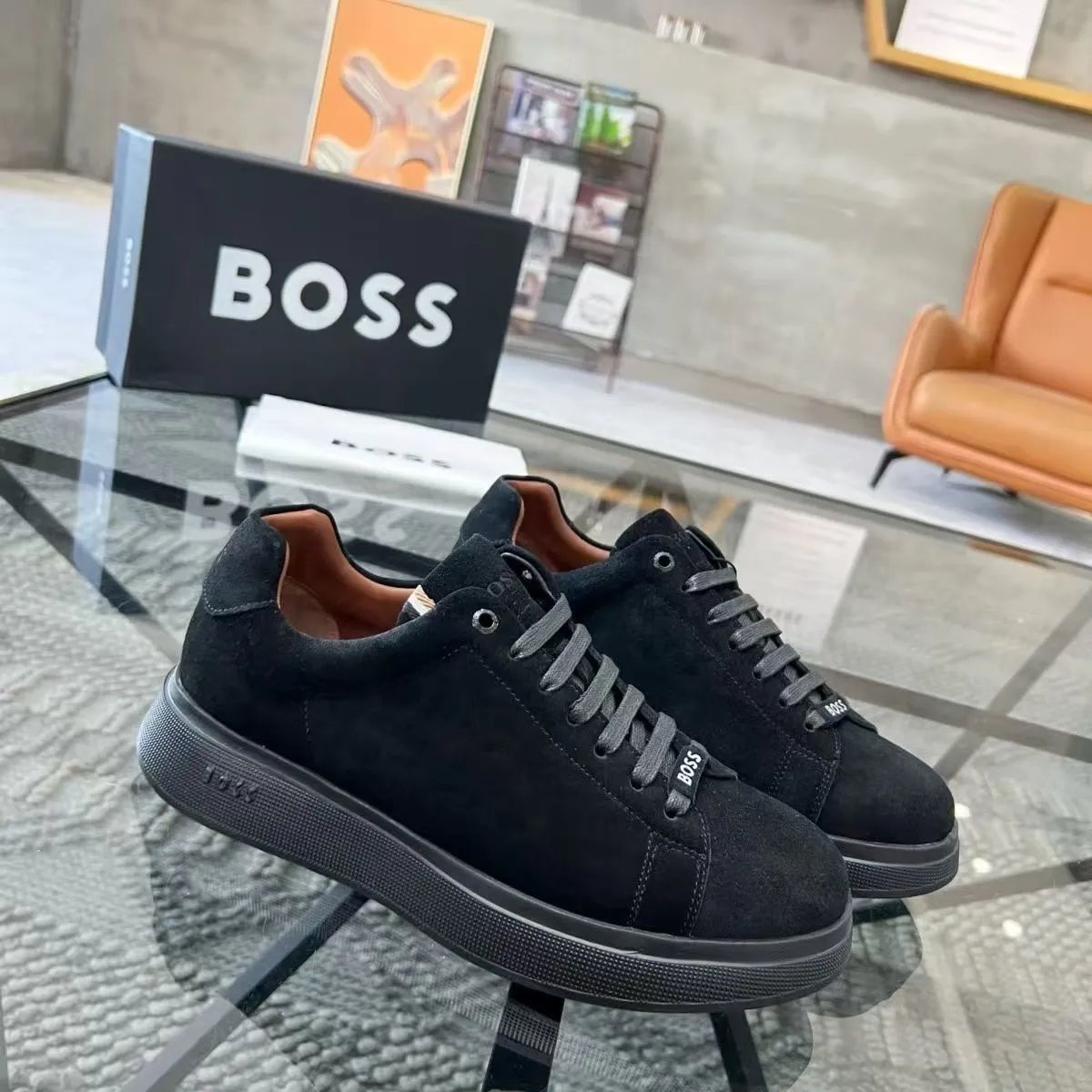BOSS Sneakers Suede low-top lace-up — 14