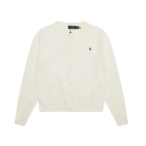 Polo Ralph Lauren Knitwear DS012 cable-knit crewneck sweater with embroidered pony logo — 010 white