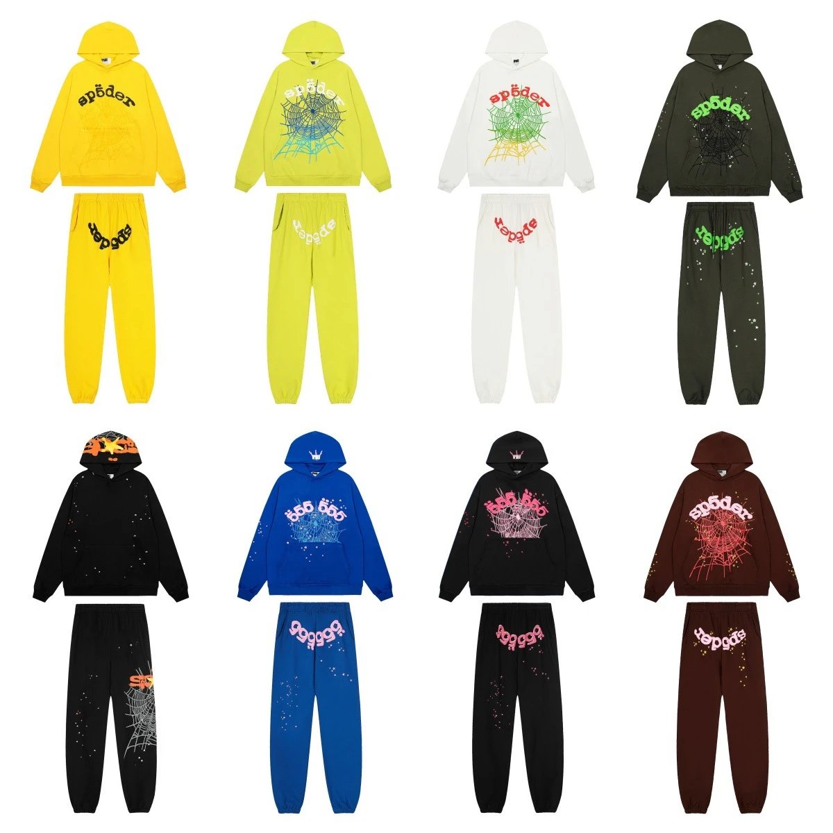 Spider Colorful Hoodie and Sweatpants Set
