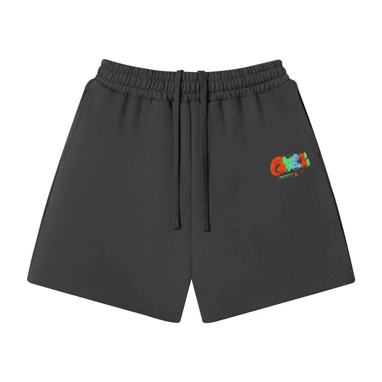 Unbranded Shorts Elastic-Waist Drawstring Graphic — 55 Dark gray