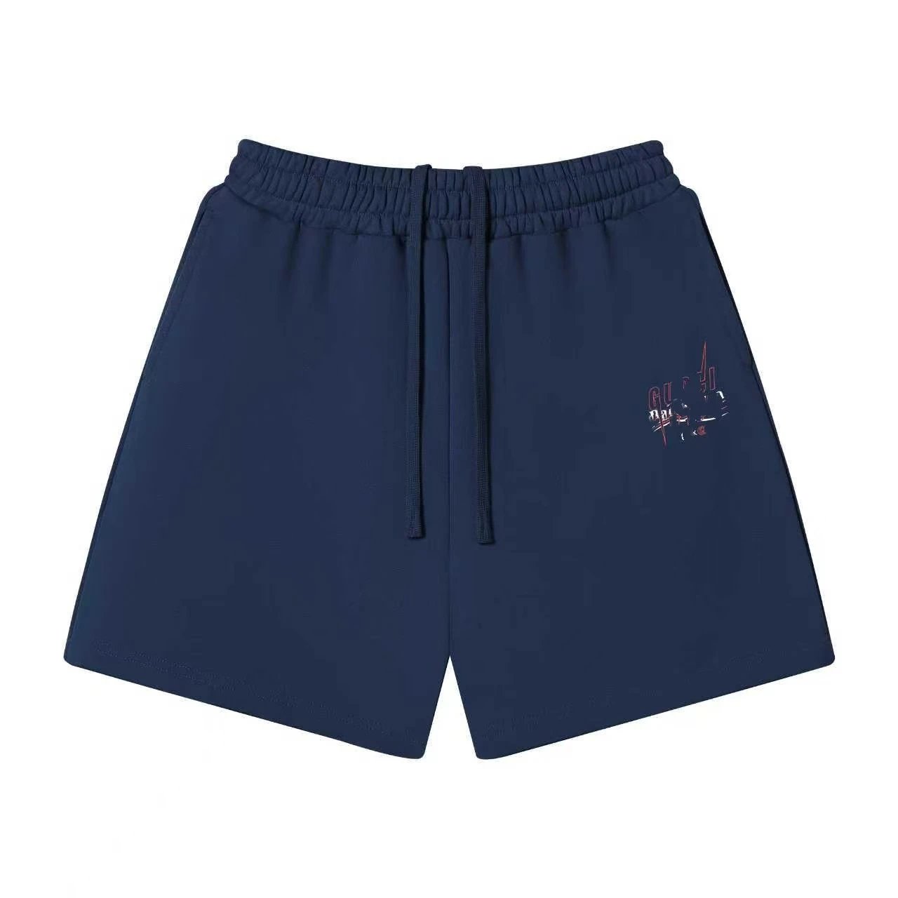 Unbranded Shorts Elastic-Waist Drawstring Graphic — 53 Navy Blue