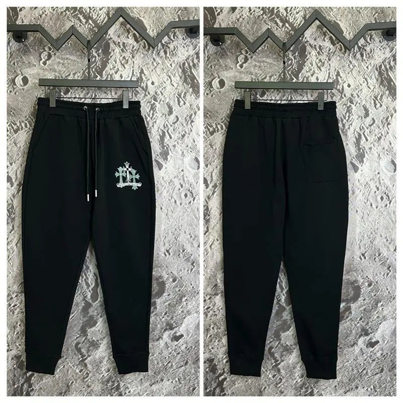 Chrome Hearts Trousers Sanskrit logo jogger sweatpants — A006 Black
