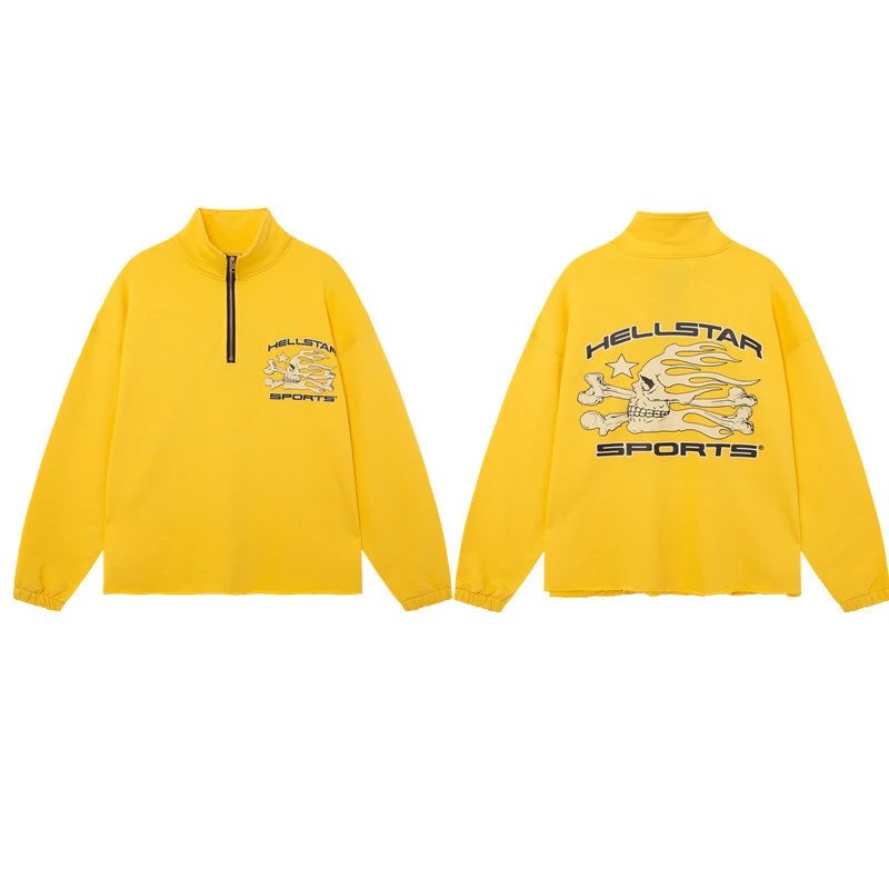 Hellstar Hoodies & Sweatshirts Graphic quarter-zip sweatshirt — D 3265 Yellow
