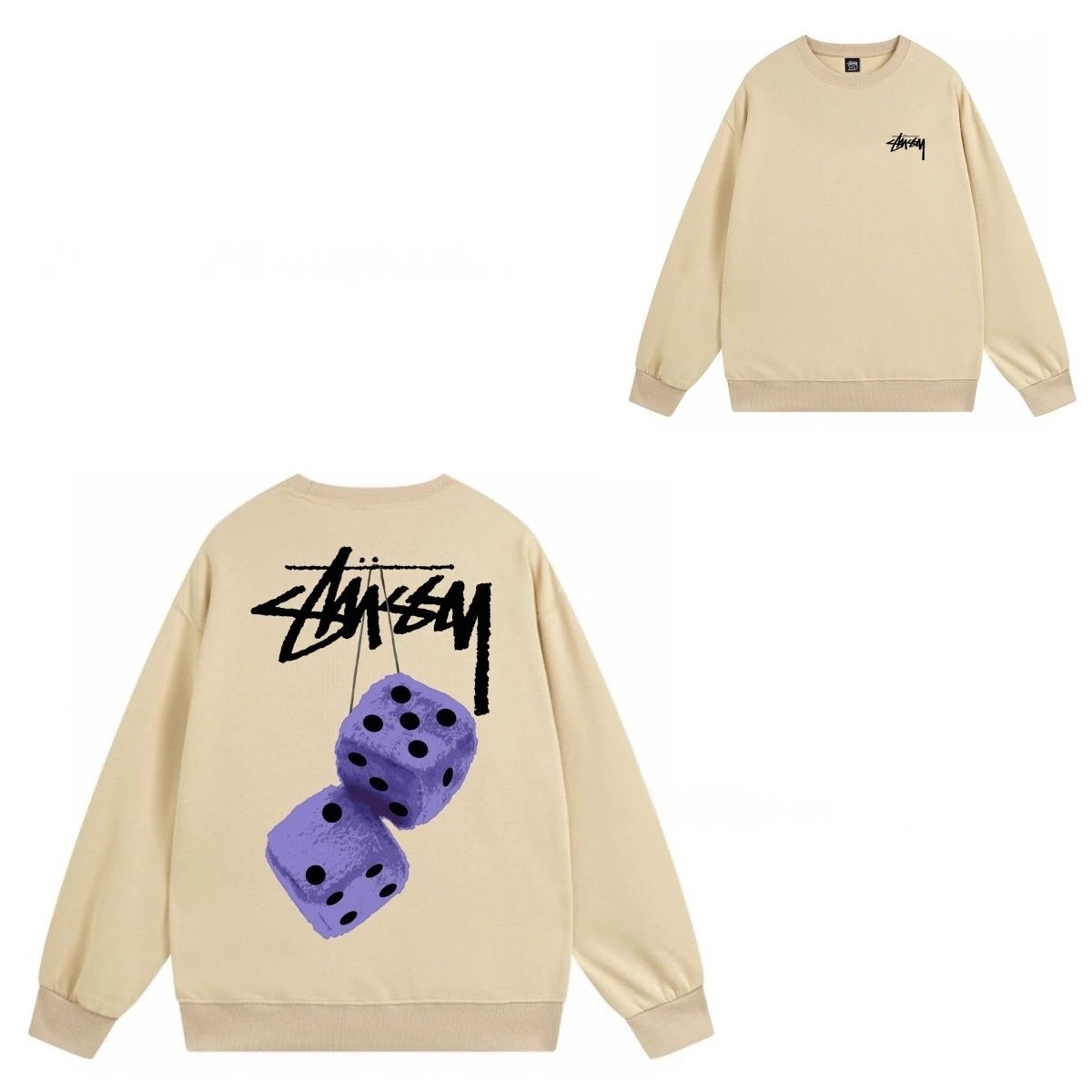 Stüssy Hoodies & Sweatshirts Crewneck Graphic Sweatshirt — 101 apricot