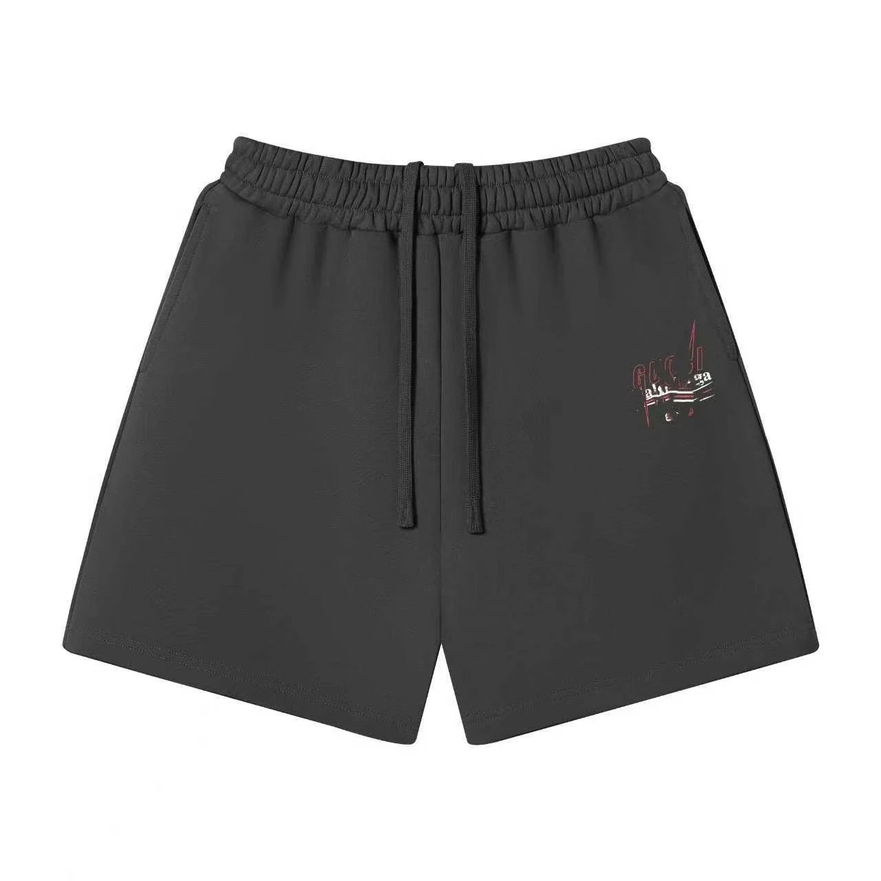 Unbranded Shorts Elastic-Waist Drawstring Graphic — 53 Dark gray