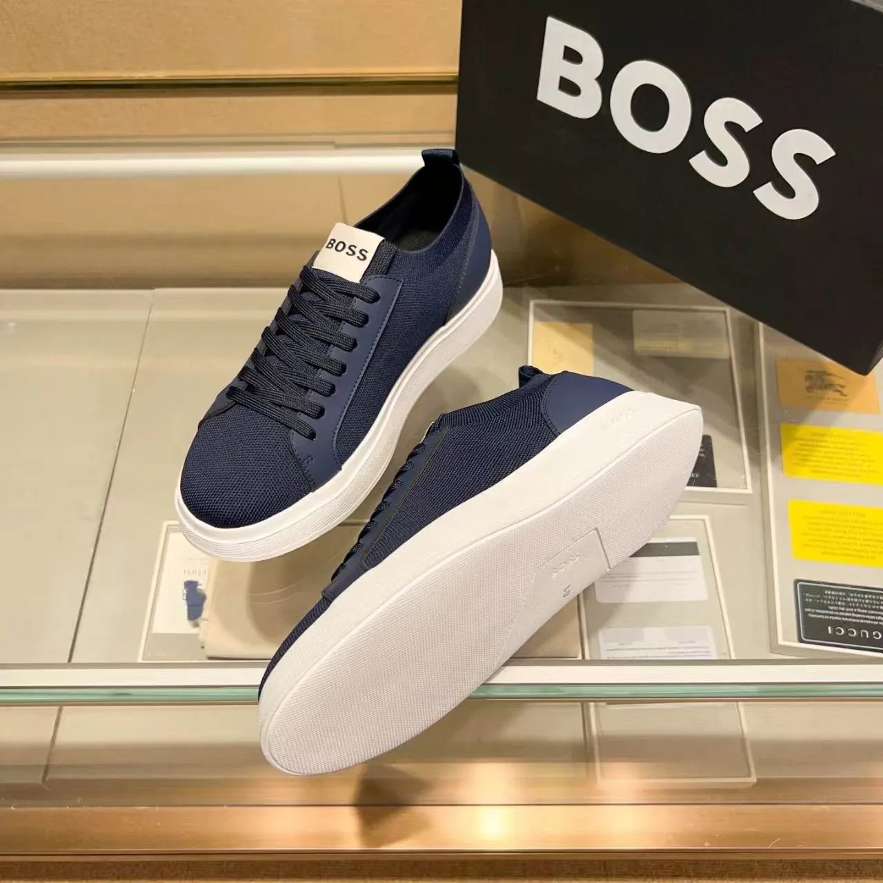 BOSS Sneakers Suede low-top lace-up — 22 blue