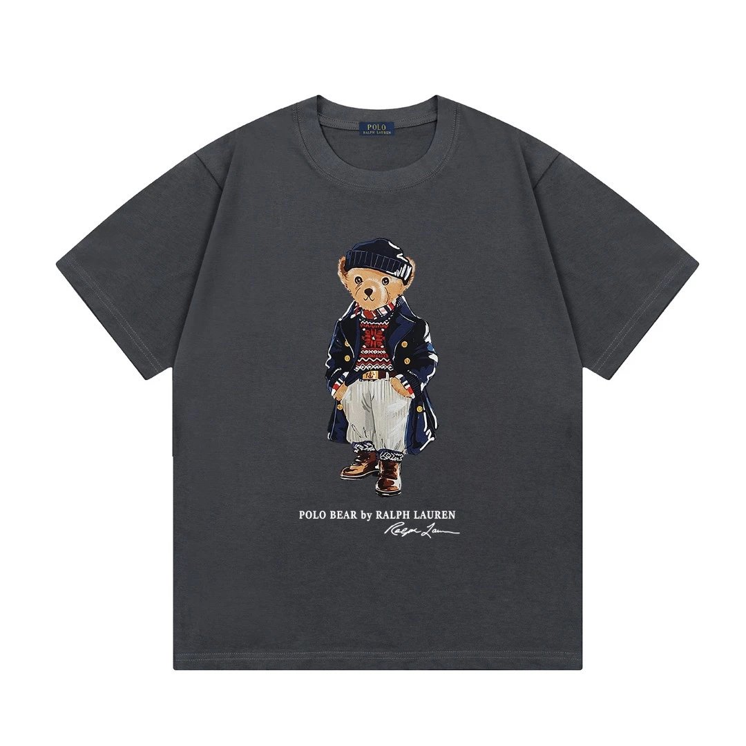 Polo Ralph Lauren T-Shirts Bear Graphic Crewneck Short-Sleeve T-Shirt — white L 2002