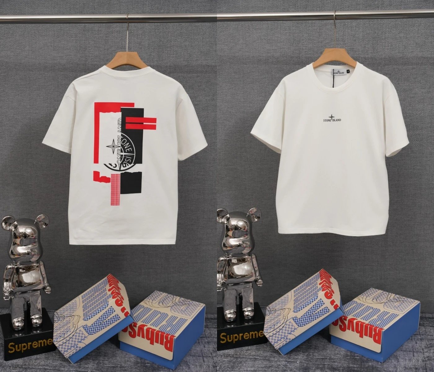 Stone Island T-Shirts Compass Graphic Short-Sleeve T-Shirt — SD 12 white