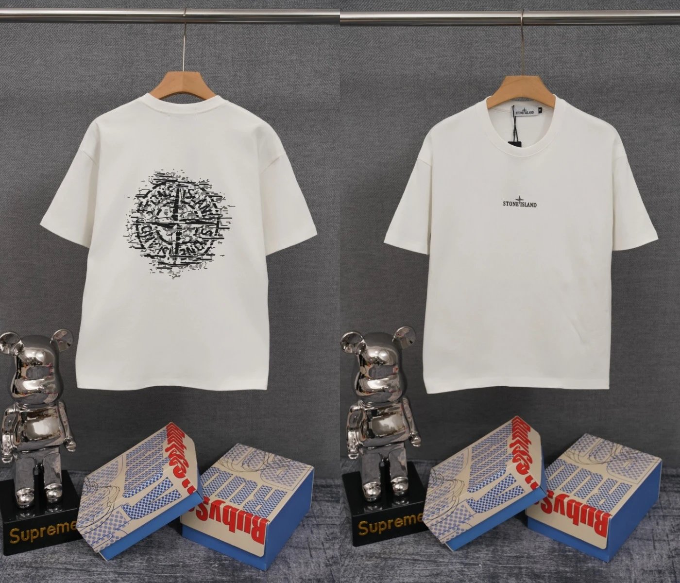 Stone Island T-Shirts Compass Graphic Short-Sleeve T-Shirt — SD 07 white