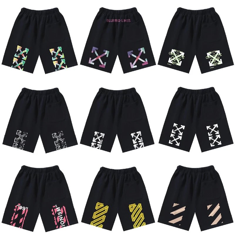 Off-White Black Graphic Shorts