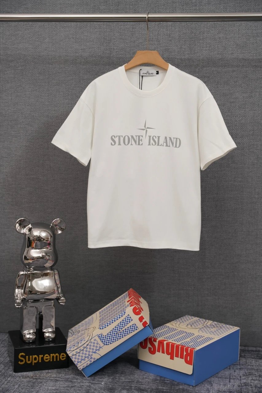 Stone Island T-Shirts Compass Graphic Short-Sleeve T-Shirt — SD 16 white