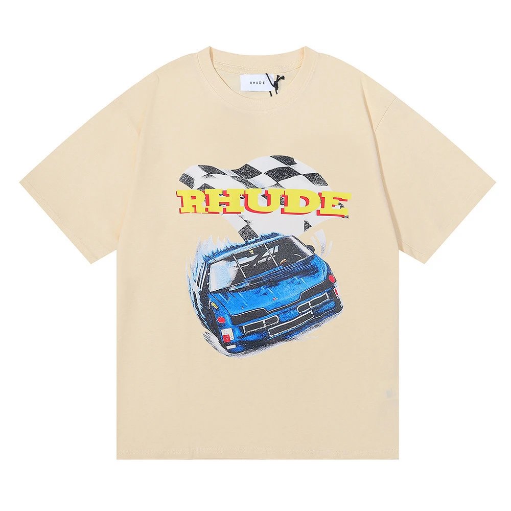 Rhude T-Shirts Graphic Print — 5032 Apricot color