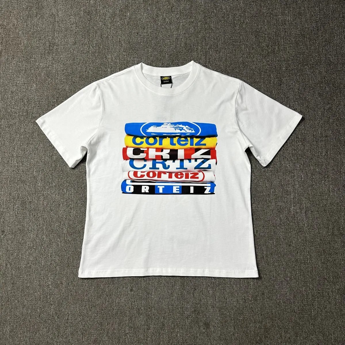 Corteiz T-Shirts Short-Sleeve Script Logo T-Shirt — 3135 white