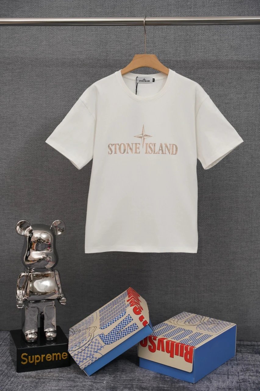 Stone Island T-Shirts Compass Graphic Short-Sleeve T-Shirt — SD 17 white