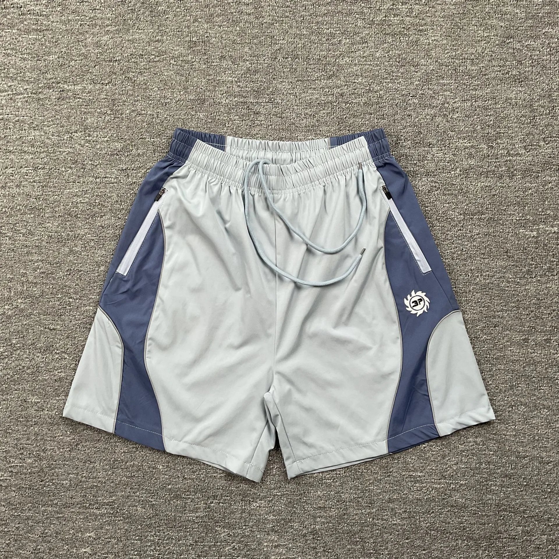 Broken Planet Shorts Graphic Panel Drawstring — 3231 gray blue