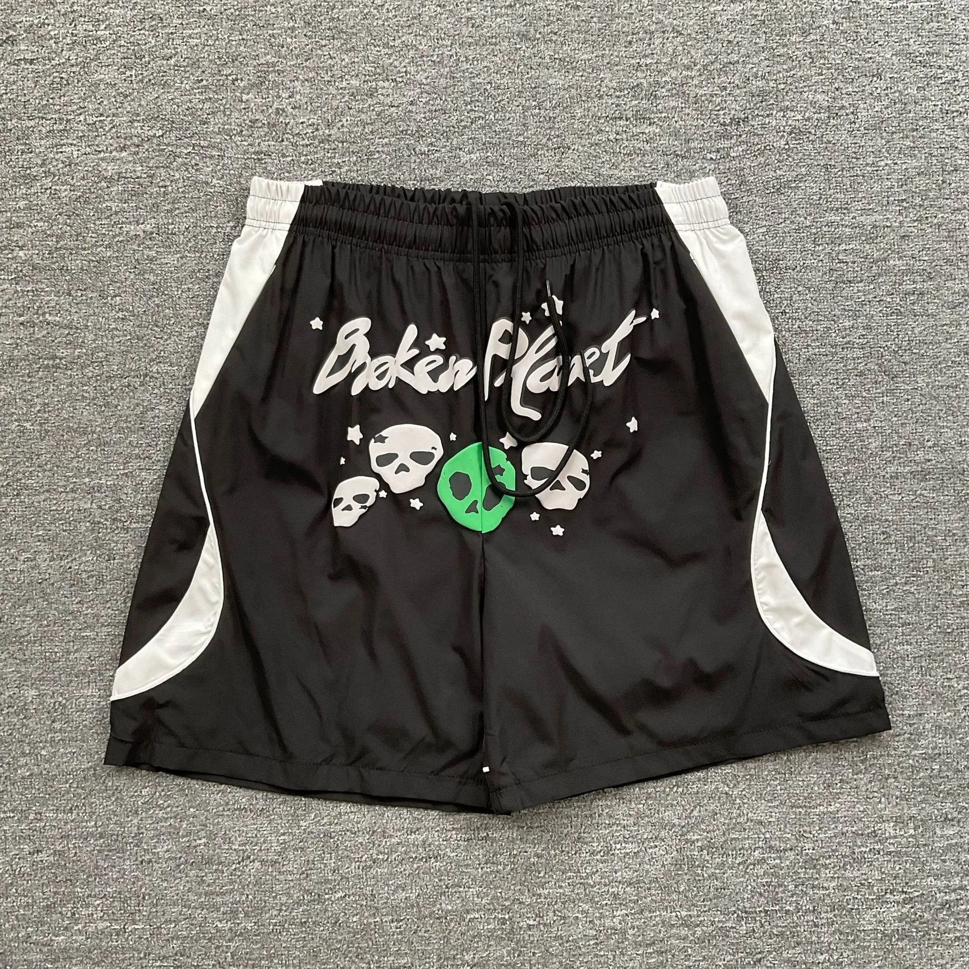 Broken Planet Shorts Graphic Panel Drawstring — 3227 black