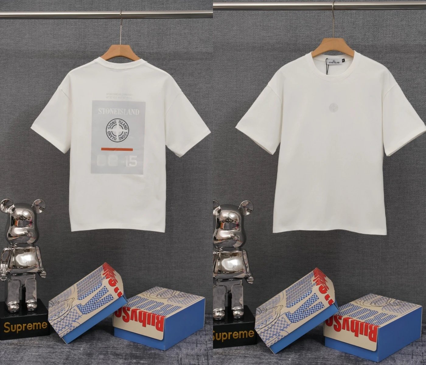 Stone Island T-Shirts Compass Graphic Short-Sleeve T-Shirt — SD 18 white