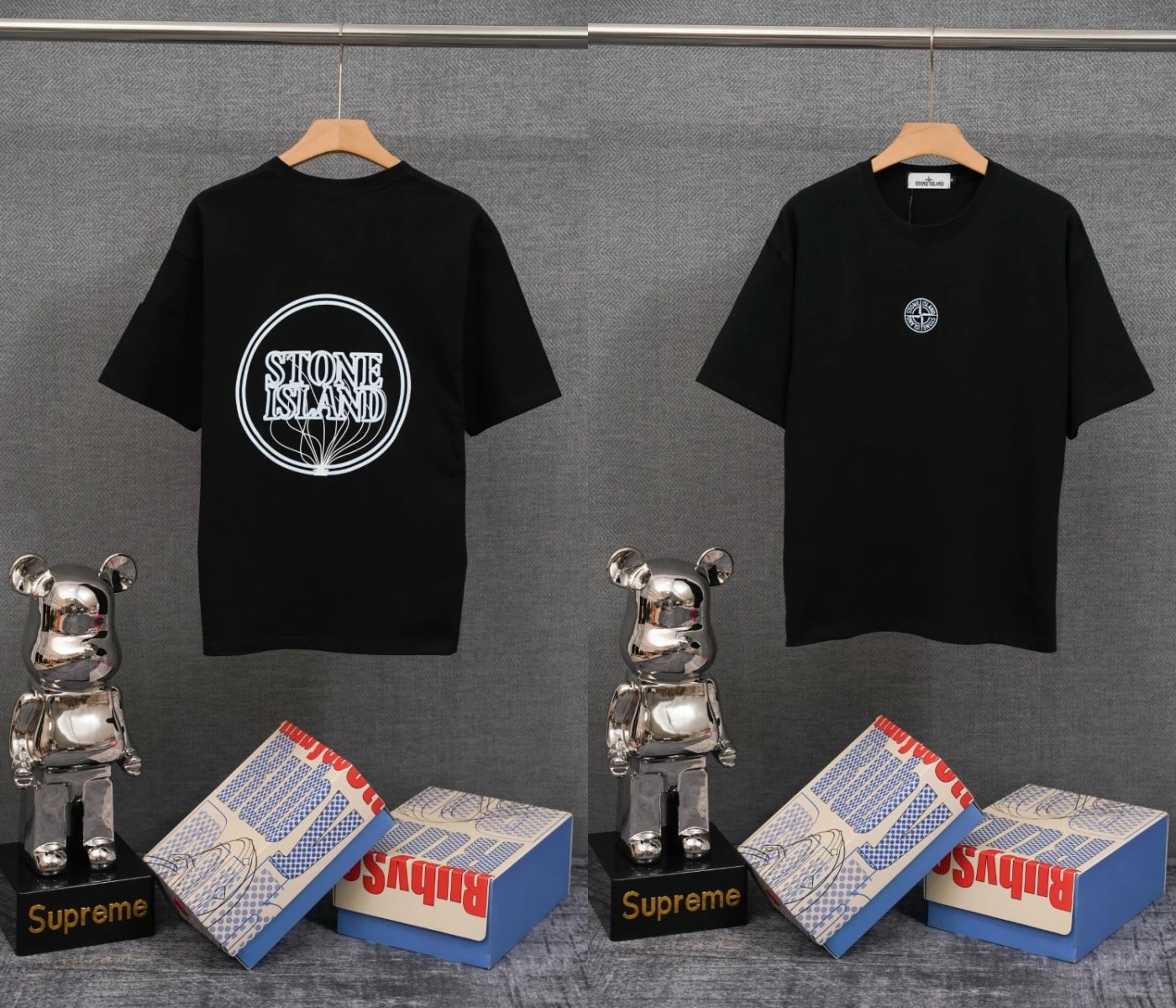Stone Island T-Shirts Compass Graphic Short-Sleeve T-Shirt — SD 20 Black