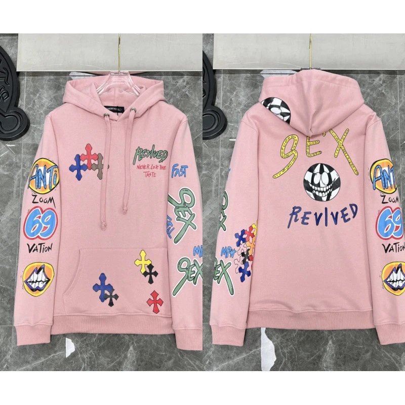 Chrome Hearts Hoodies & Sweatshirts Cross Graphic Pullover Hoodie — 8601 pink