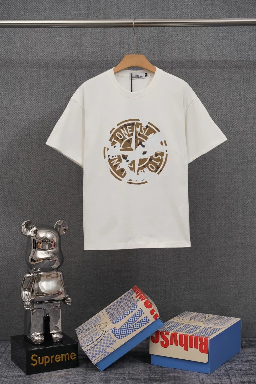 Stone Island T-Shirts Compass Graphic Short-Sleeve T-Shirt — SD 32 white