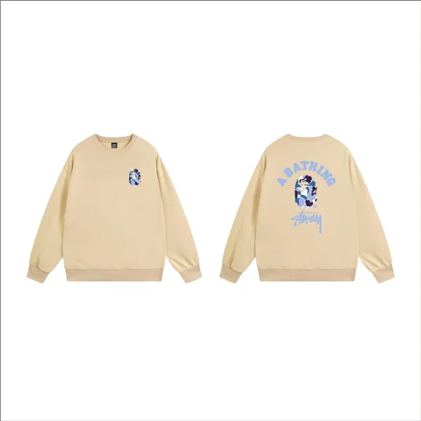 A Bathing Ape x Stussy Camo Ape Head Beige Hoodie - 1